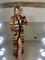 MISSI Black MultiColoured Zig Zag Long Cardigan image 1