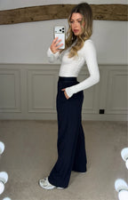 YOGA Navy Suit Up Pants with Waistband & Reflective Icon  image 1