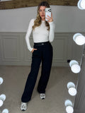 YOGA Black Suit Up Pants with Waistband & Reflective Icon  image 0