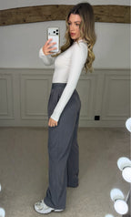 YOGA Grey Suit Up Pants with Waistband & Reflective Icon  image 1