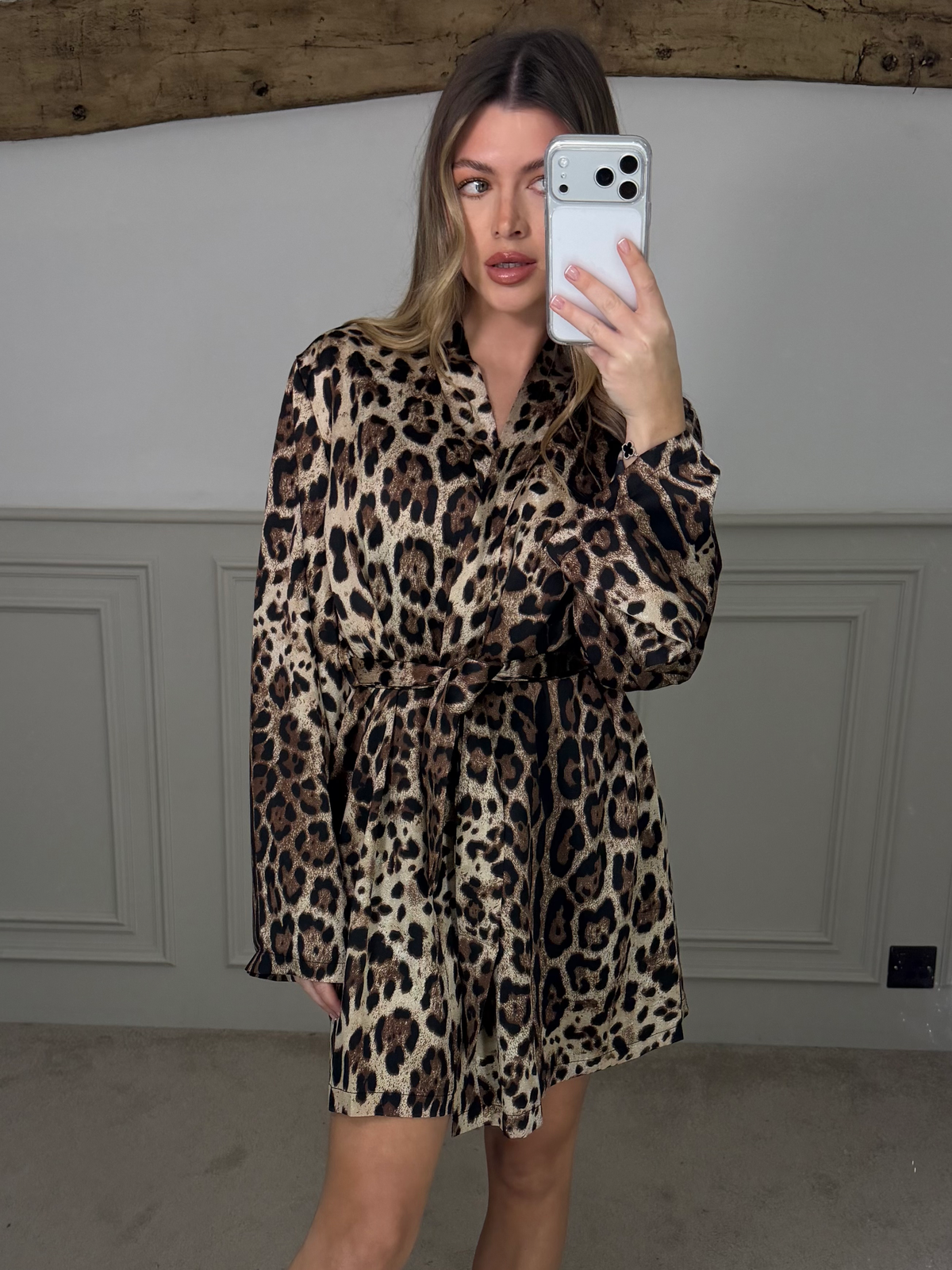 DOLCE Silk 3 Piece Leopard Pyjama Short Set  image 3