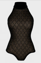 Black Velvet Long Tie Neck Bodysuit  image 11