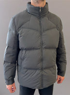 MENS Waterproof Puffer Padded Coat Grey with Seamless Zip  image 0