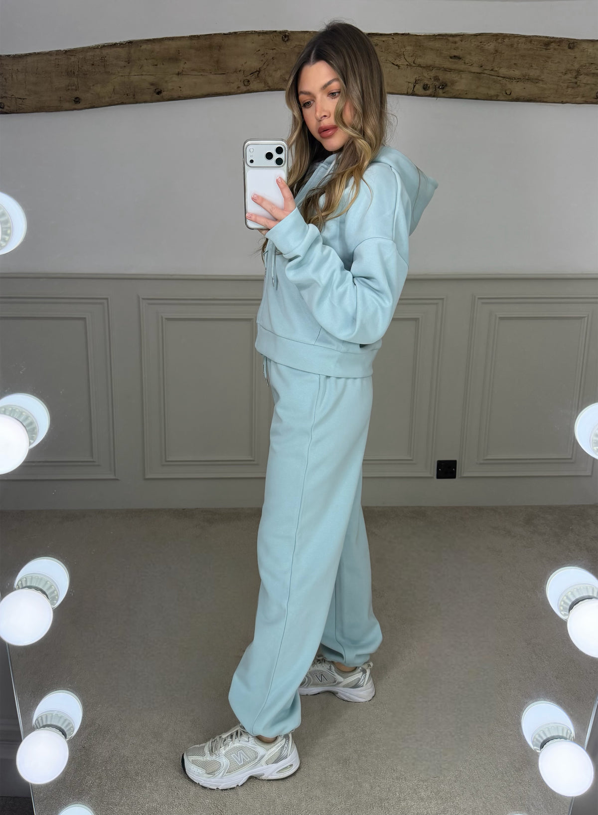 BLUE Tracksuit with Hood & Drawstring Hem Track Pants image 2