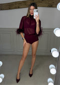 The PERFECT Illusion Crepe Sculpted Burgundy Full Coverage Shorts image 0
