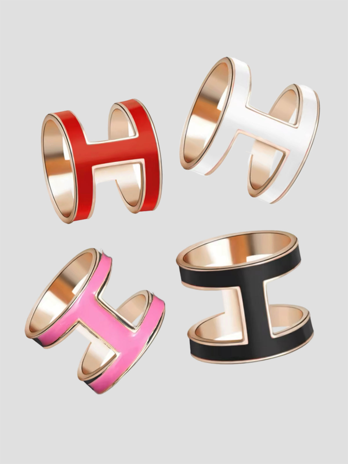 H Colour Gold Scarf Rings  image 0