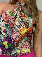 H Animal Town Pink Scarf Top image 3