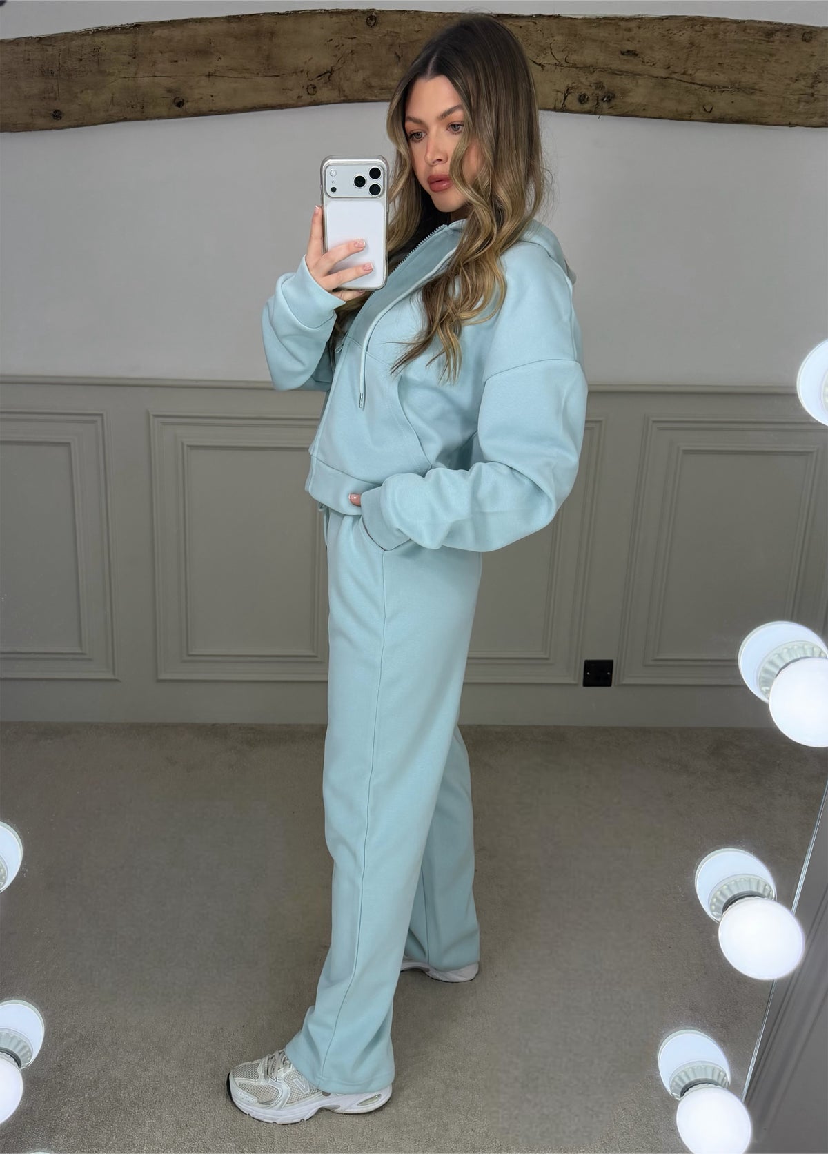 BLUE Tracksuit with Hood & Drawstring Hem Track Pants image 1