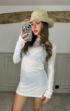 MIMI Beige Canvas Cowboy Sun Hat image 0