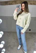 Cream Soft Knit Cardigan  image 2