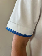 MENS H White T-shirt with Blue Trim   image 1
