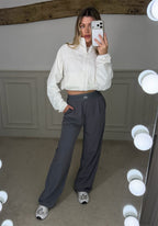 YOGA Grey Suit Up Pants with Waistband & Reflective Icon  image 4