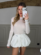 MUI White Puff Ball Skirt Attached with Briefs  image 0