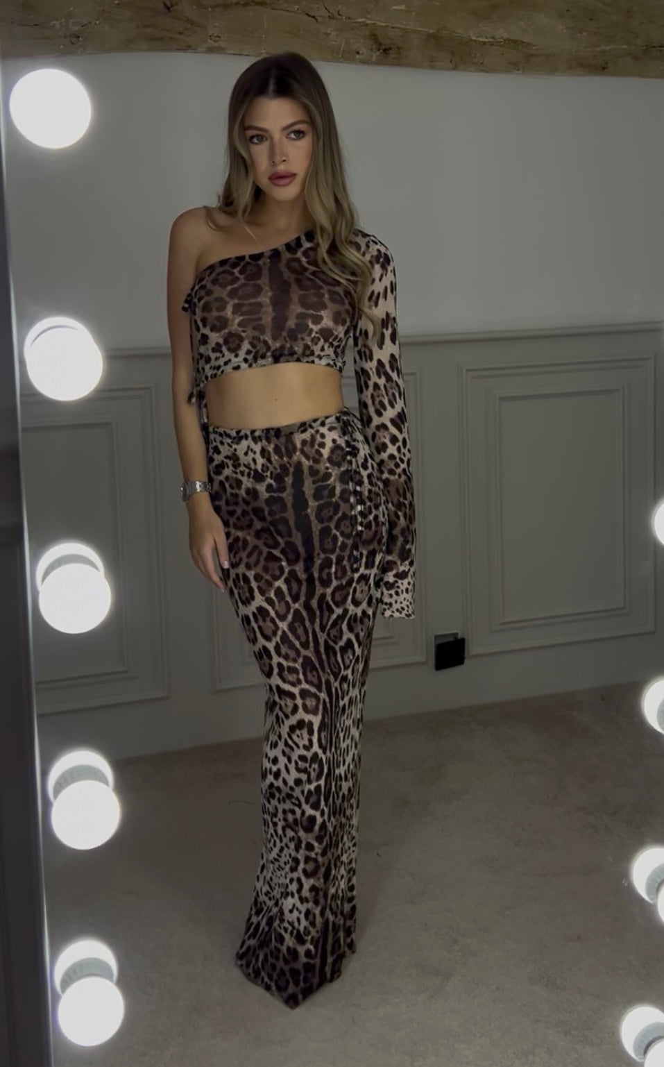 DOLCE Leopard Asymmetric Crop & Skirt  image 0