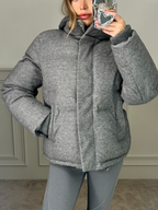 LORO Grey Coat with Knitted Hood - LIMITED image 4