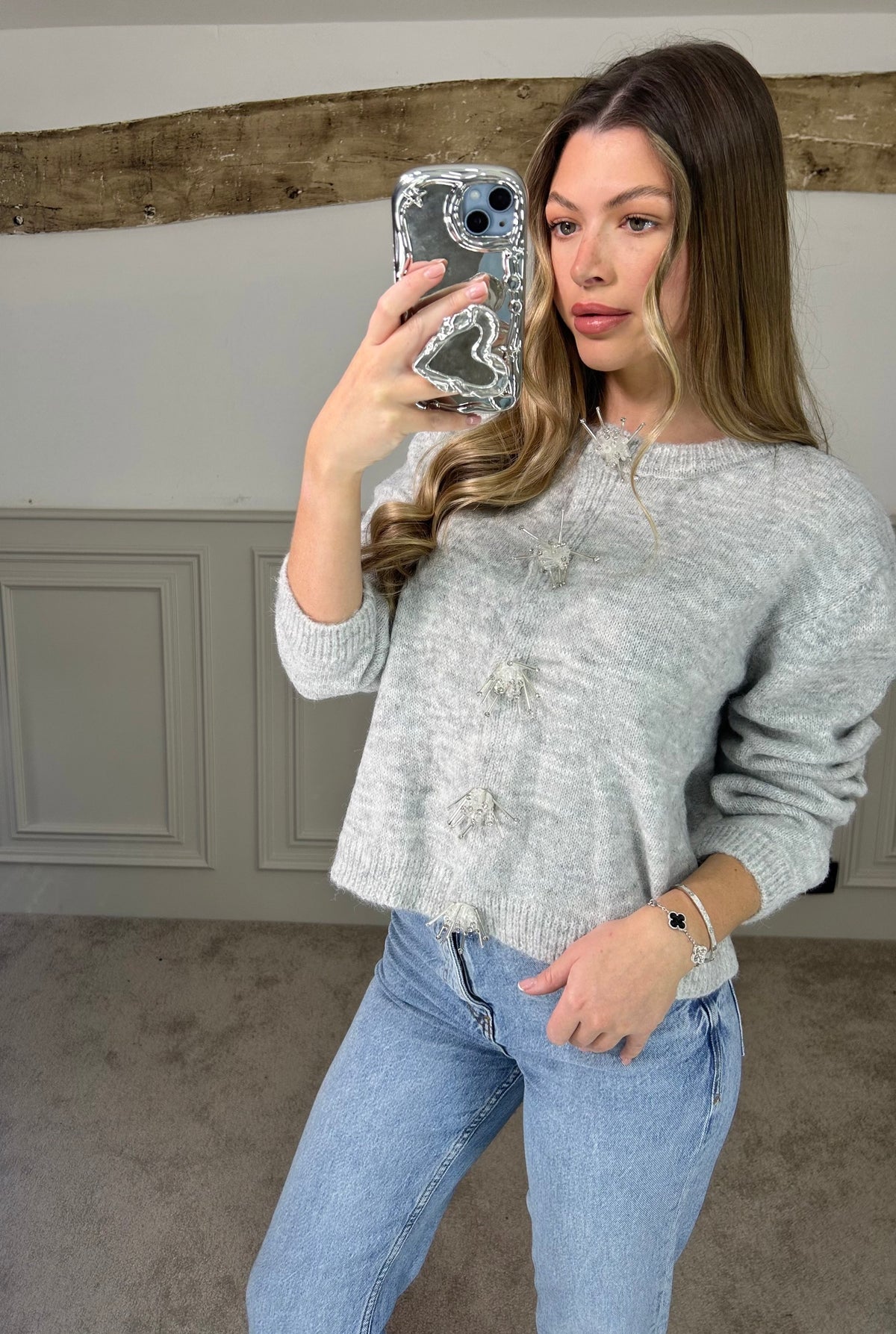 Grey Soft Knit Cardigan  image 0