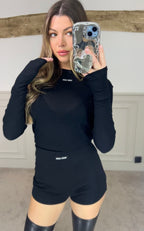 MUI Black Long Sleeve Cotton Top image 1