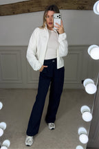 YOGA Navy Suit Up Pants with Waistband & Reflective Icon  image 2