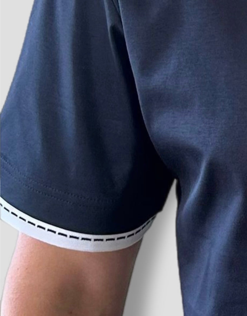 MENS H Navy T-shirt with White Trim   image 1