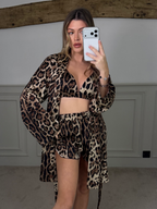 DOLCE Silk 3 Piece Leopard Pyjama Short Set  image 0