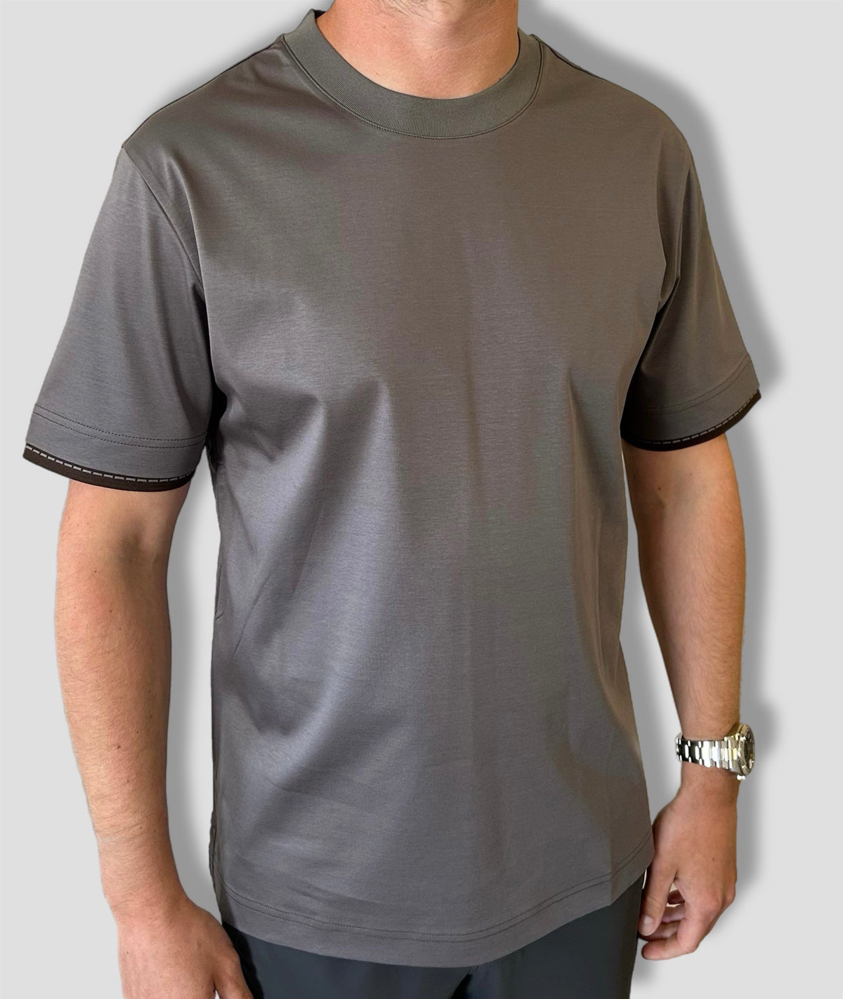 MENS H Grey T-shirt with Sleat Trim   image 0