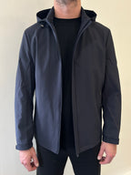 MENS Seamless Slate Grey Waterproof Windbreaker Jacket with Removable Hood image 3