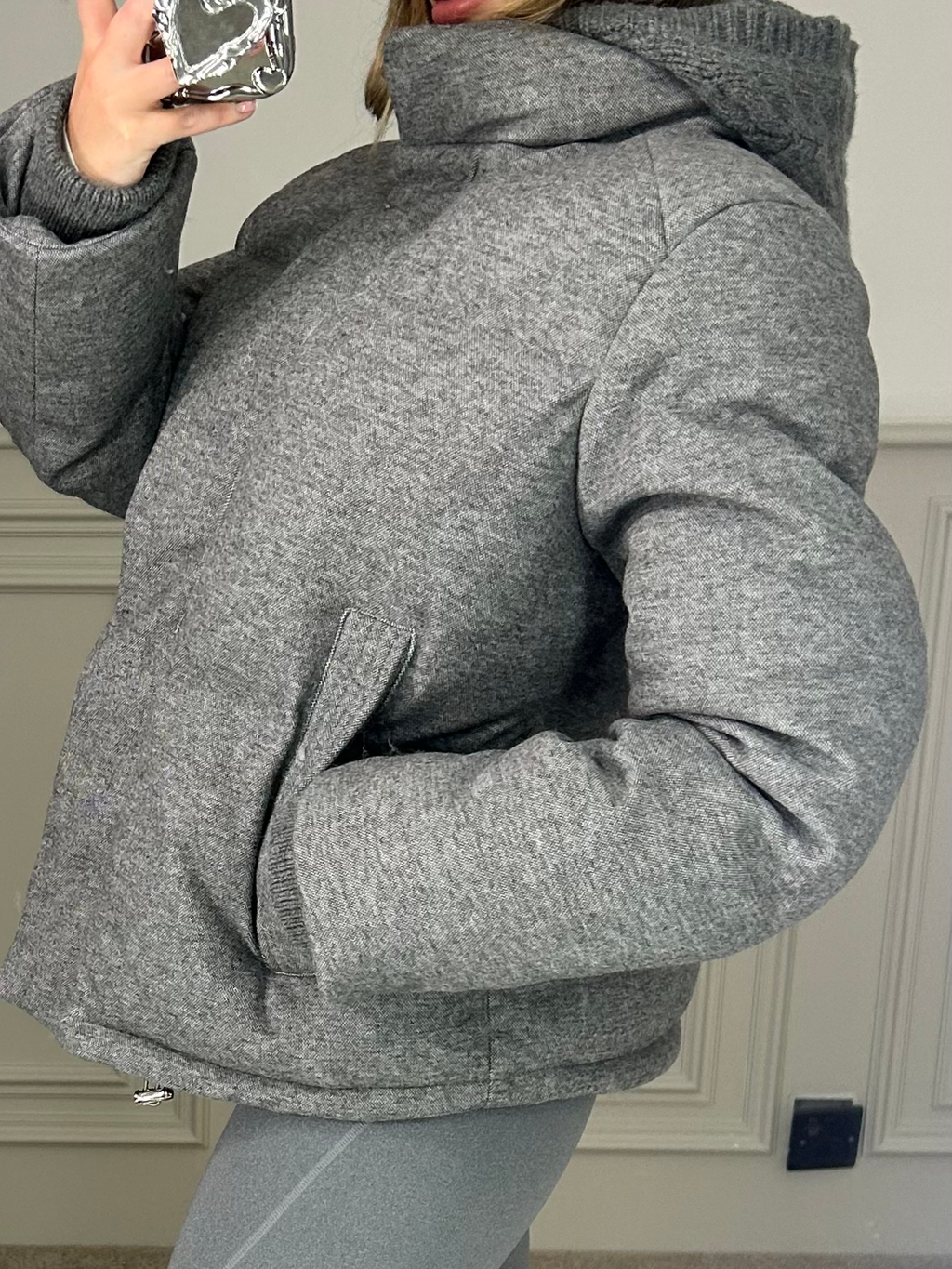 LORO Grey Coat with Knitted Hood - LIMITED image 1