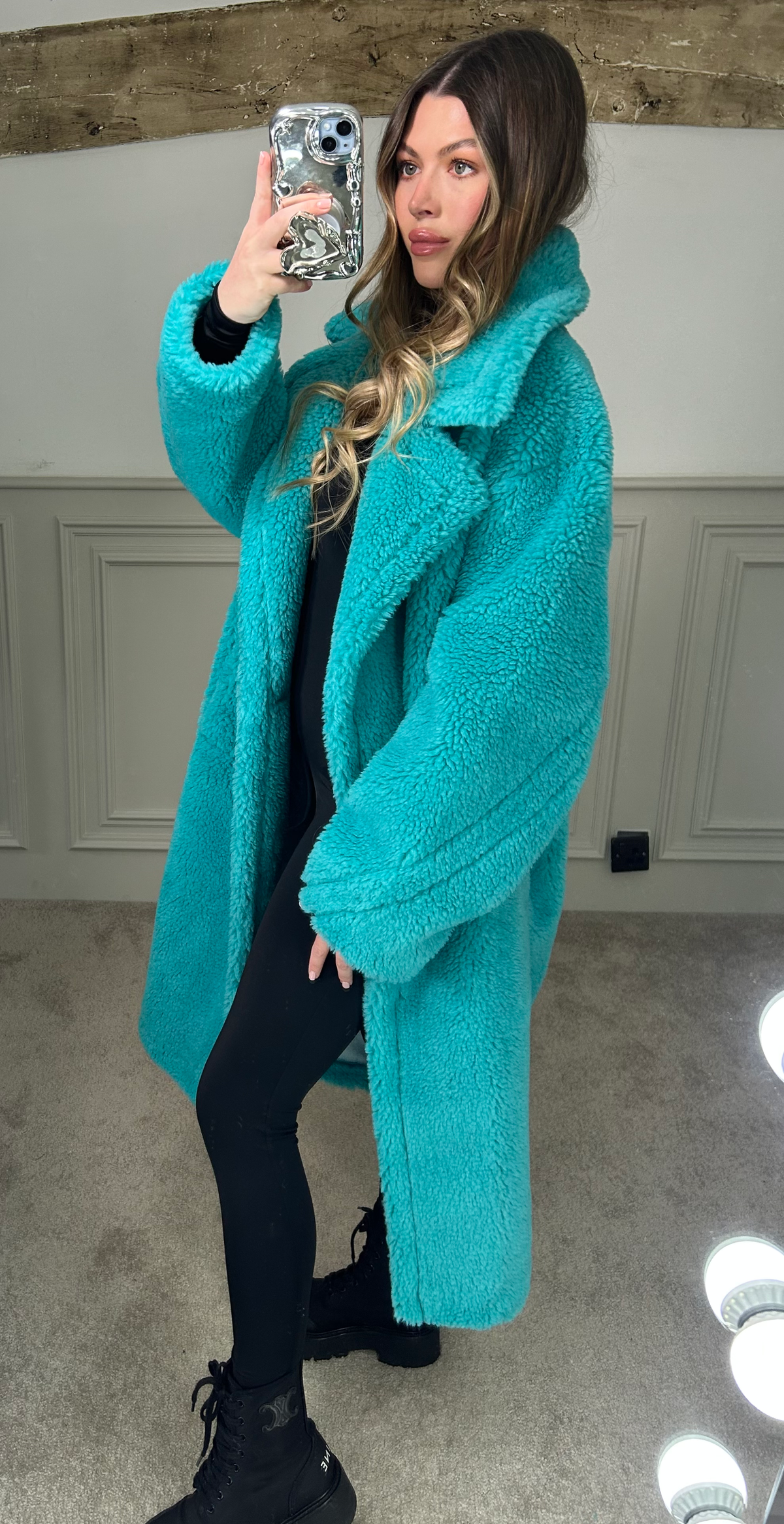 MARA Aqua Teddy Coat with Suede Lining image 2