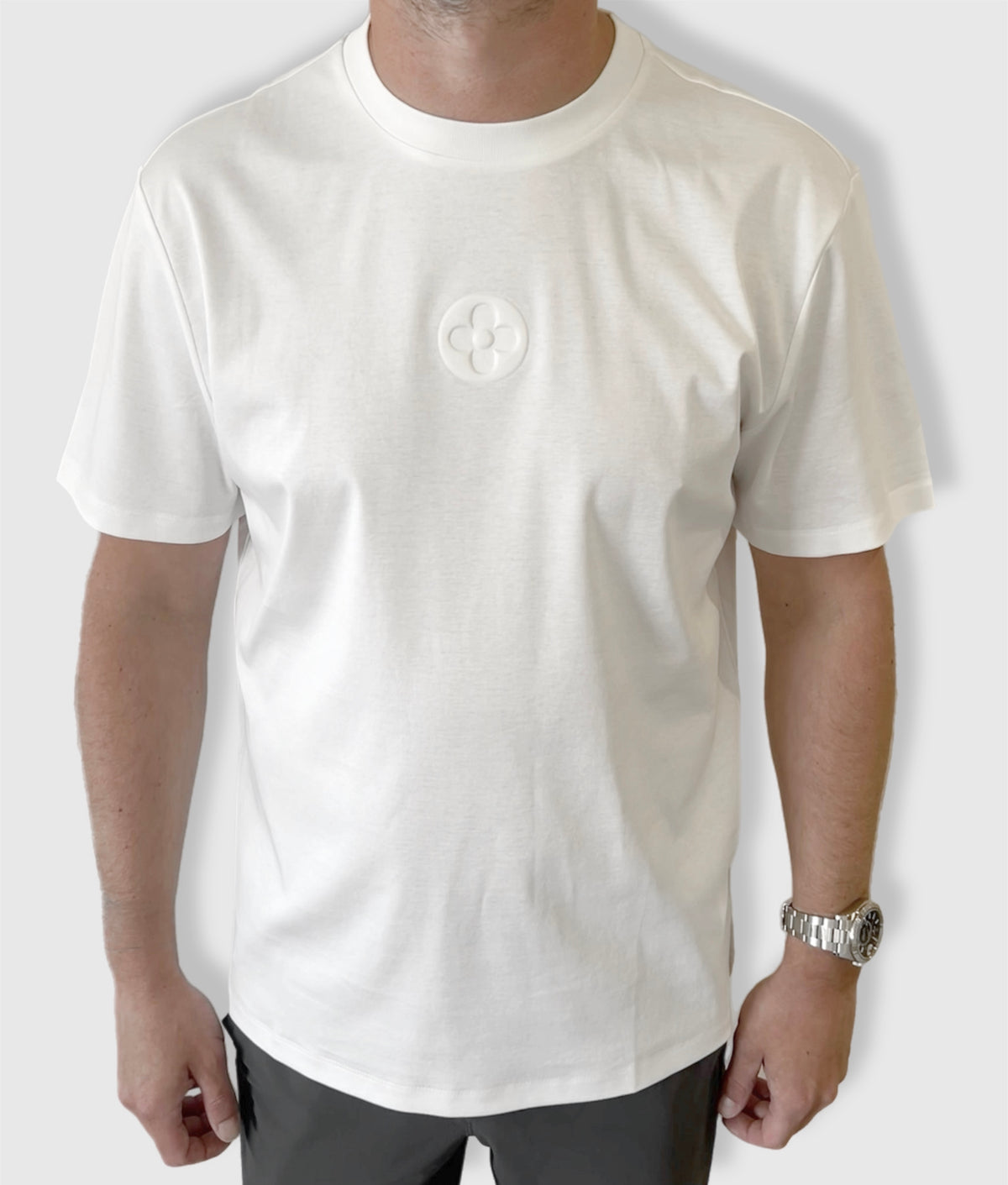 MENS Louis Raised Monogram T-shirt White image 0