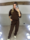 YOGA Brown Ribbed Knit Tracksuit - LIMITED image 0