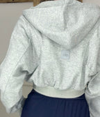 YOGA Grey Cropped Cotton Hoodie  image 1