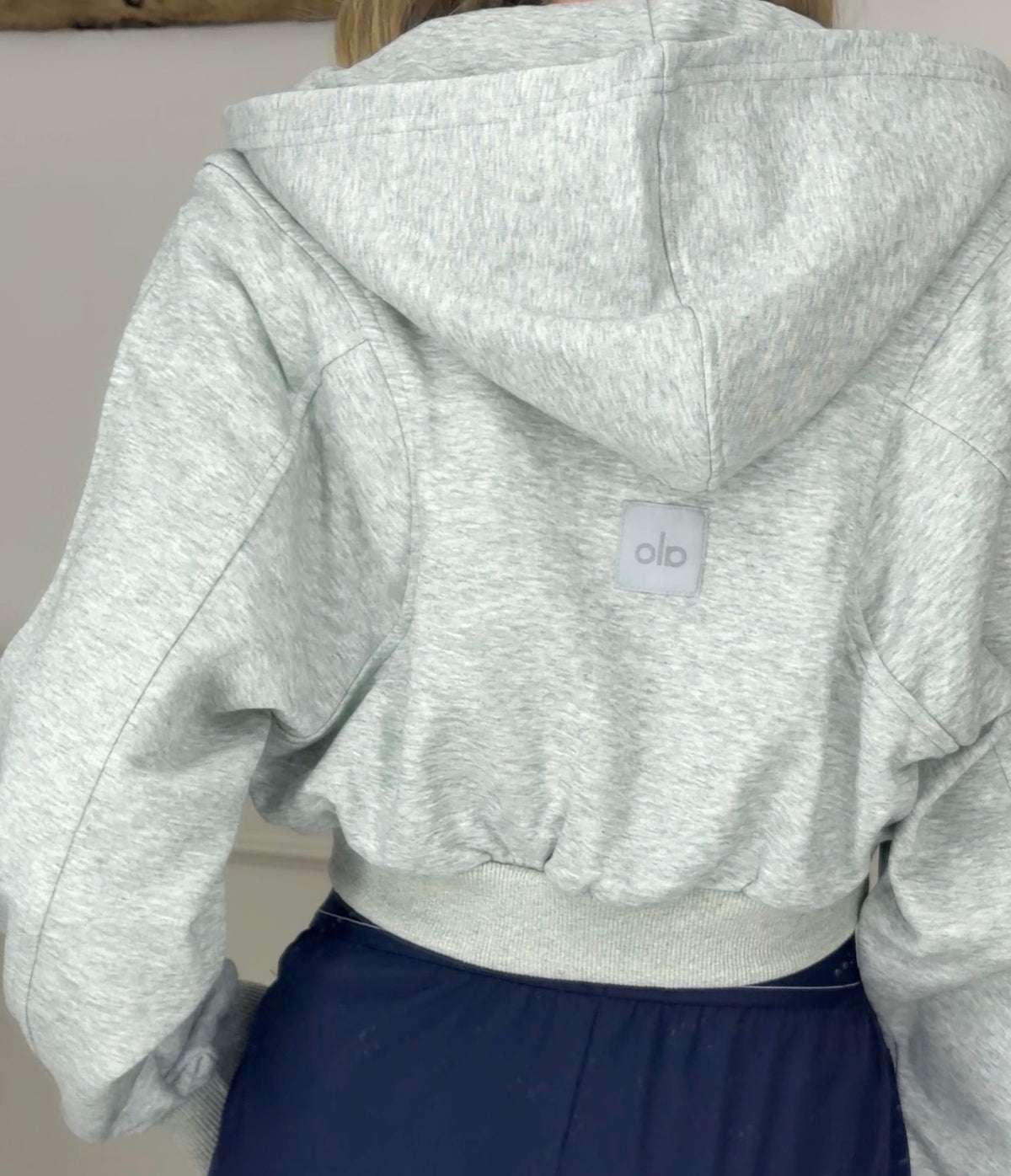 YOGA Grey Cropped Cotton Hoodie  image 1
