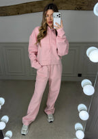 PINK Tracksuit with Hood & Drawstring Hem Track Pants image 3