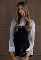 CHLO White Translucent Long Sleeve Blouse