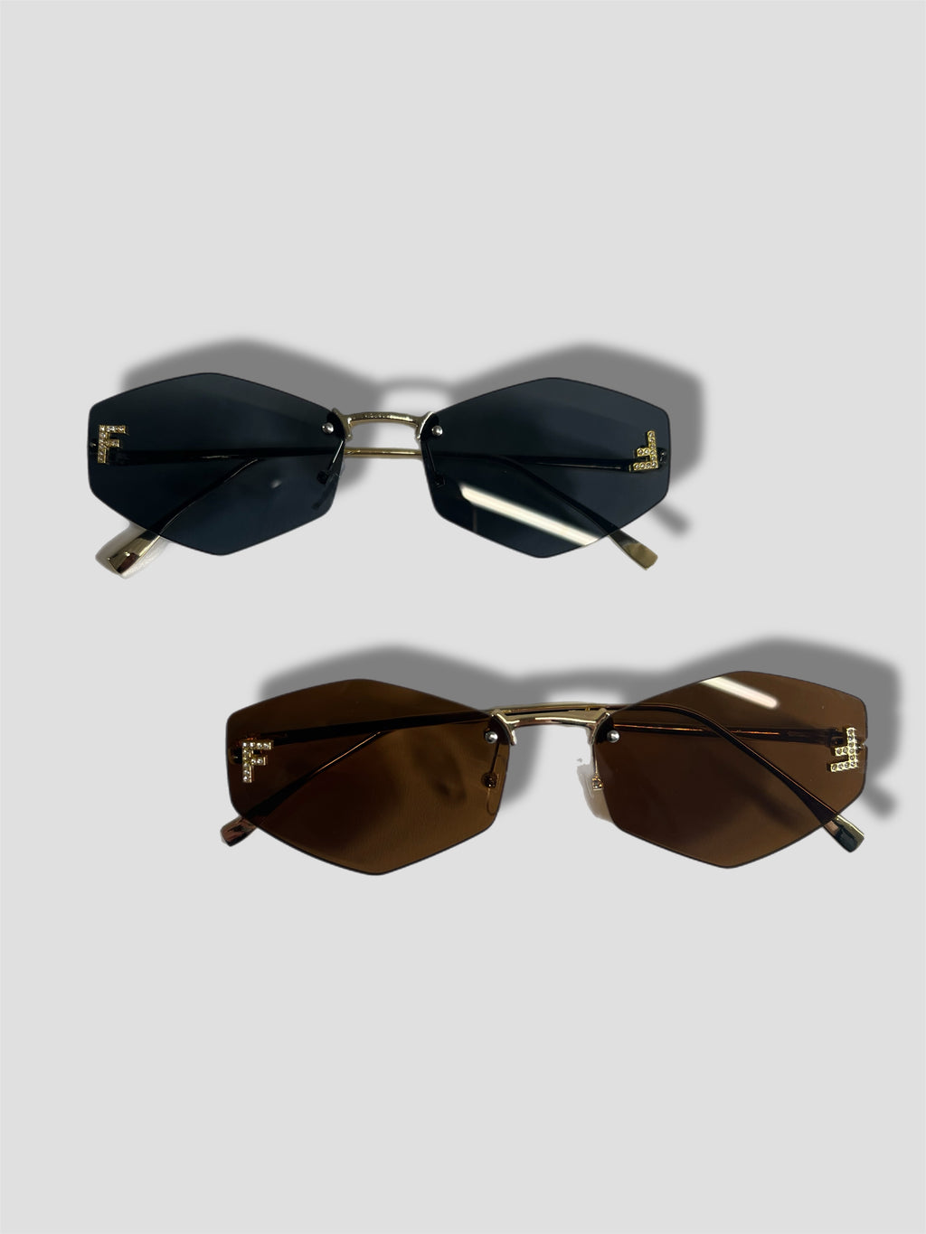 FF Diamond Shaped Rimless Sunglasses image 0