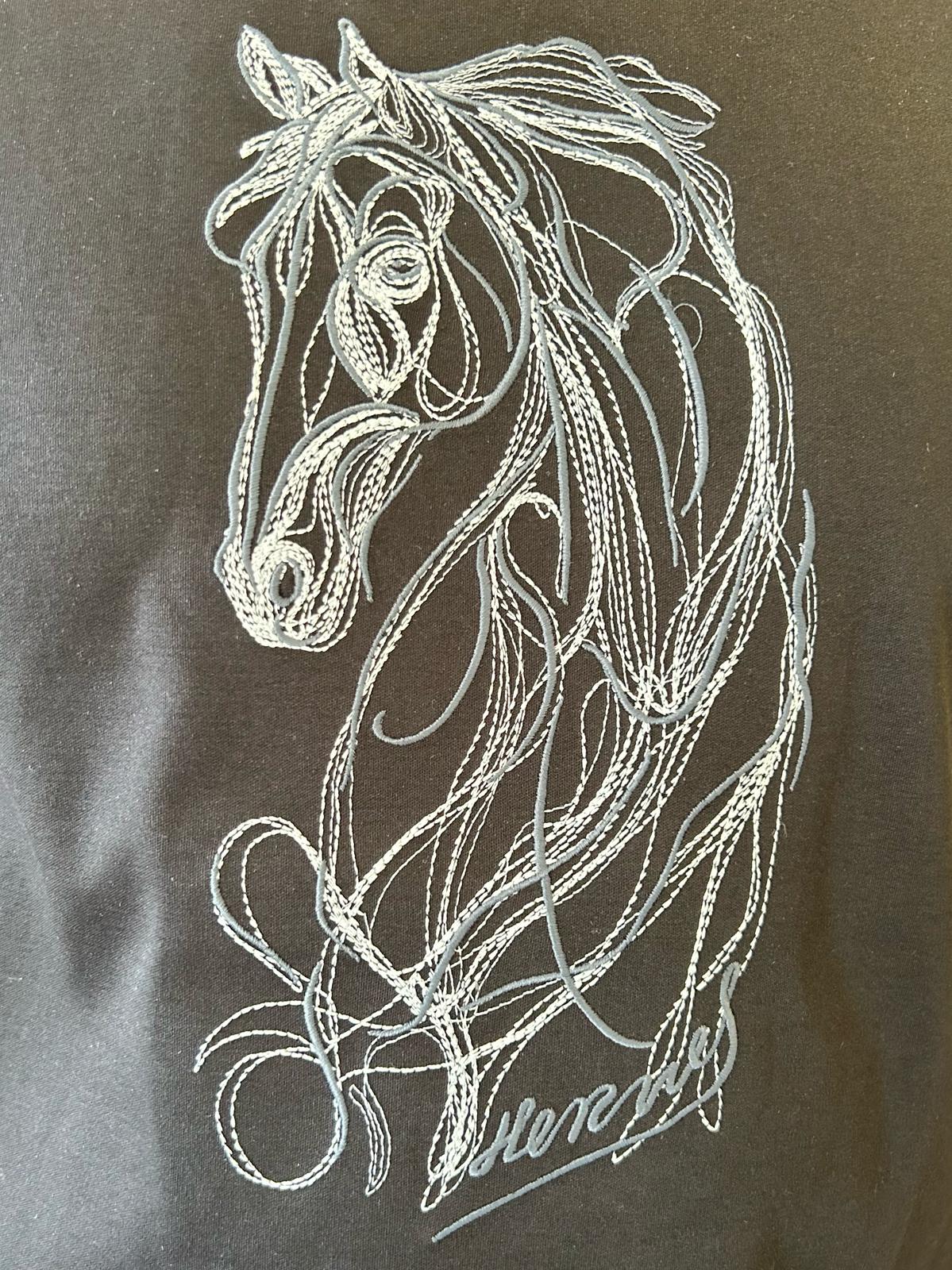 MENS H Navy Black Horse T-shirt  image 1