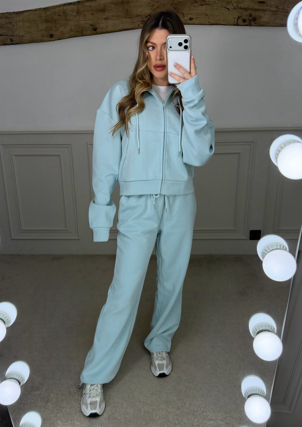 BLUE Tracksuit with Hood & Drawstring Hem Track Pants image 0