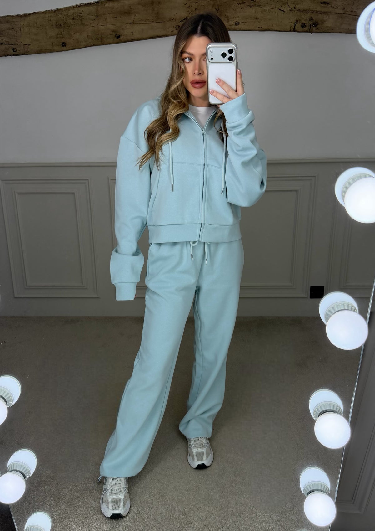BLUE Tracksuit with Hood & Drawstring Hem Track Pants image 0