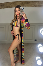 MISSI Black MultiColoured Zig Zag Long Cardigan image 3