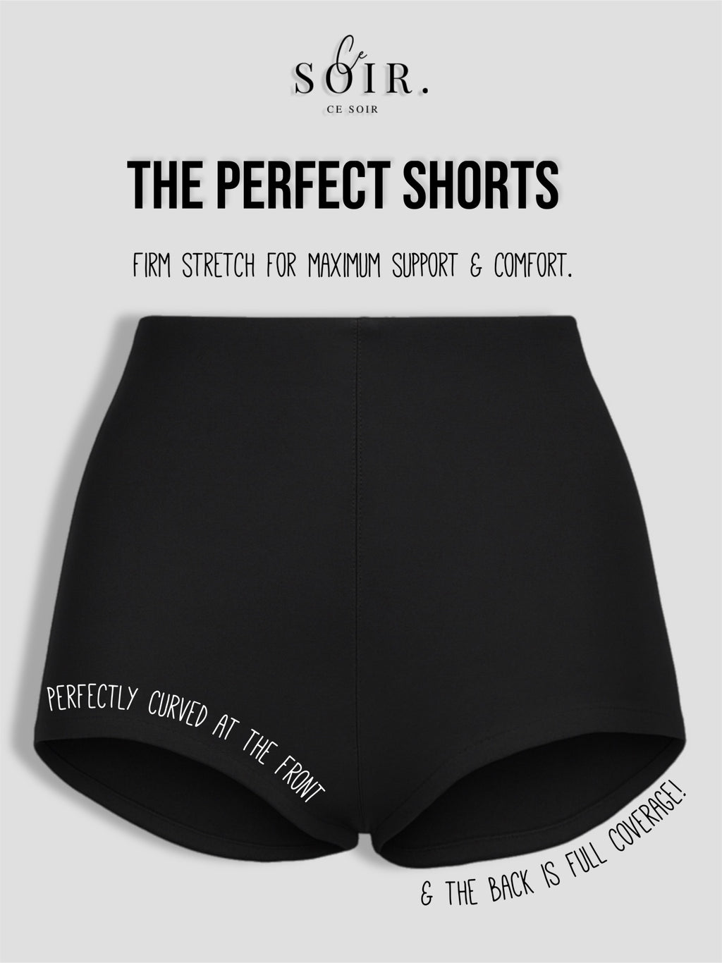 The PERFECT VELVET  Sculpted Black Full Coverage Shorts image 6