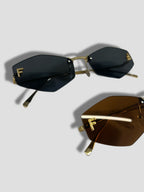FF Diamond Shaped Rimless Sunglasses image 2