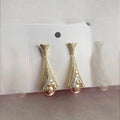 Parisian Dream Gold Diamonte & Pearl Earrings image 0