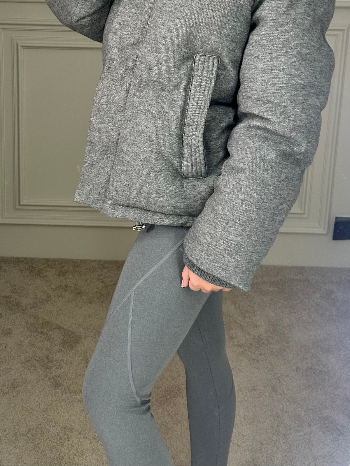 LORO Grey Coat with Knitted Hood - LIMITED image 2