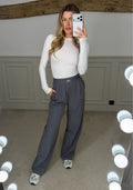 YOGA Grey Suit Up Pants with Waistband & Reflective Icon  image 0