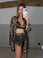 DOLCE Silk 3 Piece Leopard Pyjama Short Set  image 2