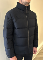 MENS Fitted Waterproof Coat Dark Navy with Seamless Zip  image 1