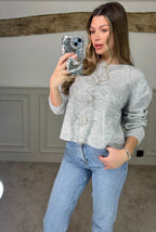 Grey Soft Knit Cardigan  image 2
