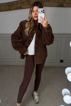 YOGA Fluffy Shirt Jacket Brown image 0