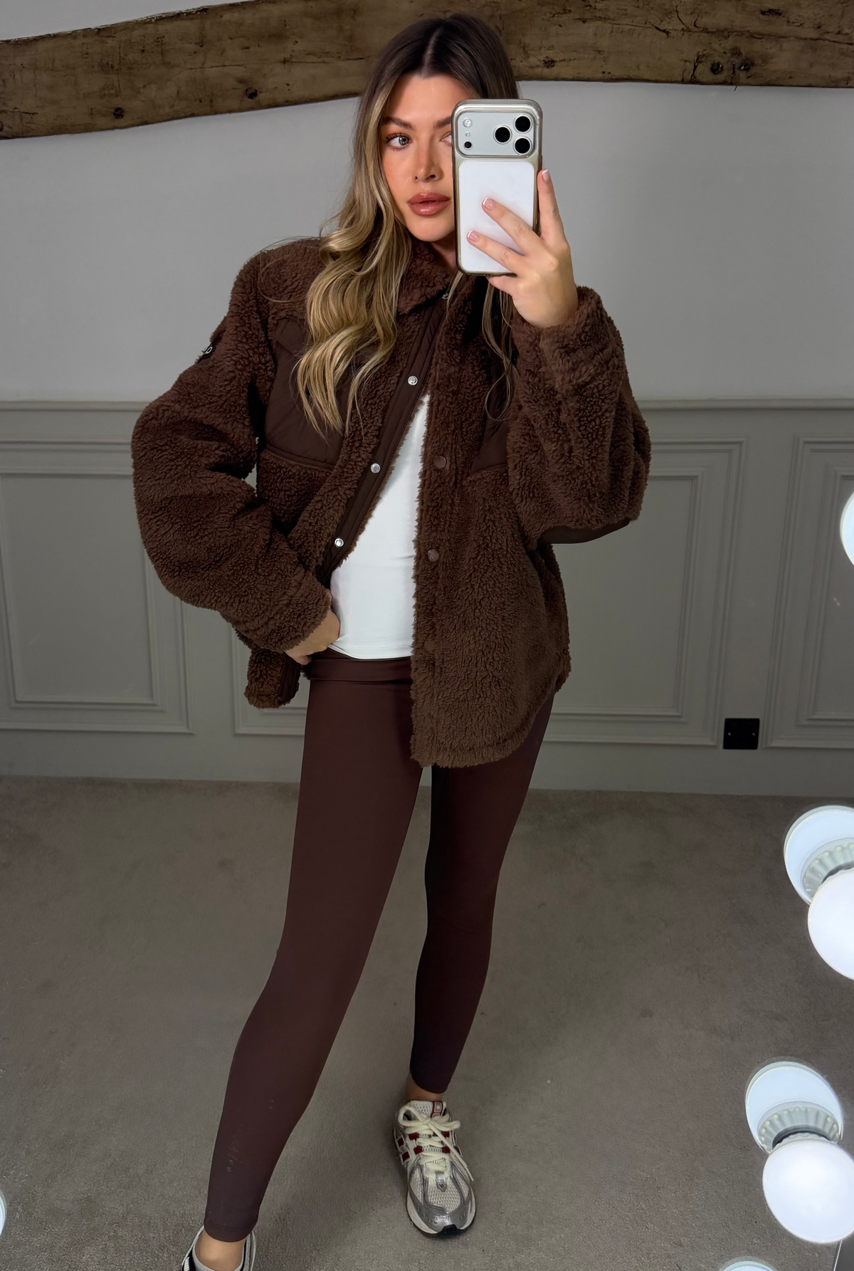 YOGA Fluffy Shirt Jacket Brown image 0