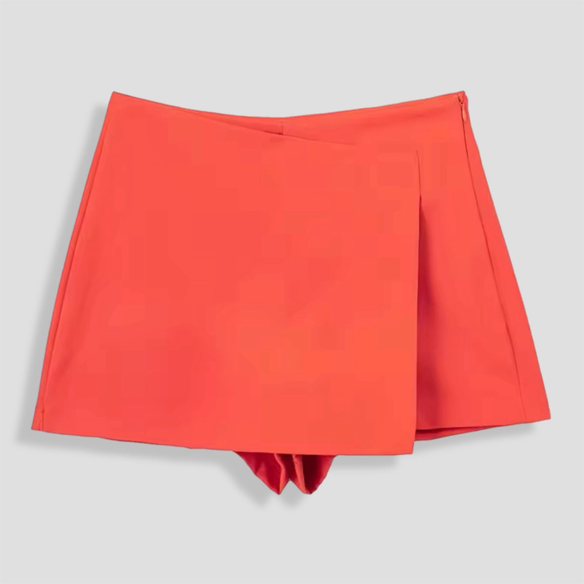 Orange SKORT Zip Up Skirt Shorts. image 1